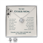 To My Other Mom My Rock  Necklace & Earrings Gift Set | Step Mom Necklace, Bonus Mom Gift | Birthday, Mother's Day Gift for Second Mom