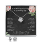 To The Mother Of The Groom On My Wedding Day Love Knot Earring & Necklace Set | Gift For Mother In Law