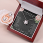 To The Mother Of The Groom On My Wedding Day Love Knot Earring & Necklace Set | Gift For Mother In Law