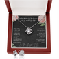To The Mother Of The Groom On My Wedding Day Love Knot Earring & Necklace Set | Gift For Mother In Law