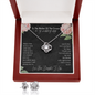 To The Mother Of The Groom On My Wedding Day Love Knot Earring & Necklace Set | Gift For Mother In Law