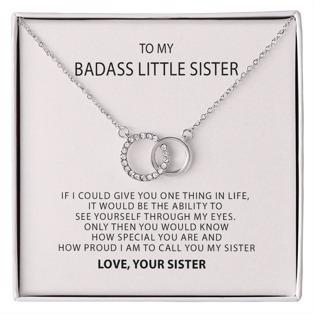 To My Badass Little Sister Necklace Gift | Sister Gifts Little Sister | Birthday Gift for Little Sister | Jewelry Gift for Sister Necklace Card