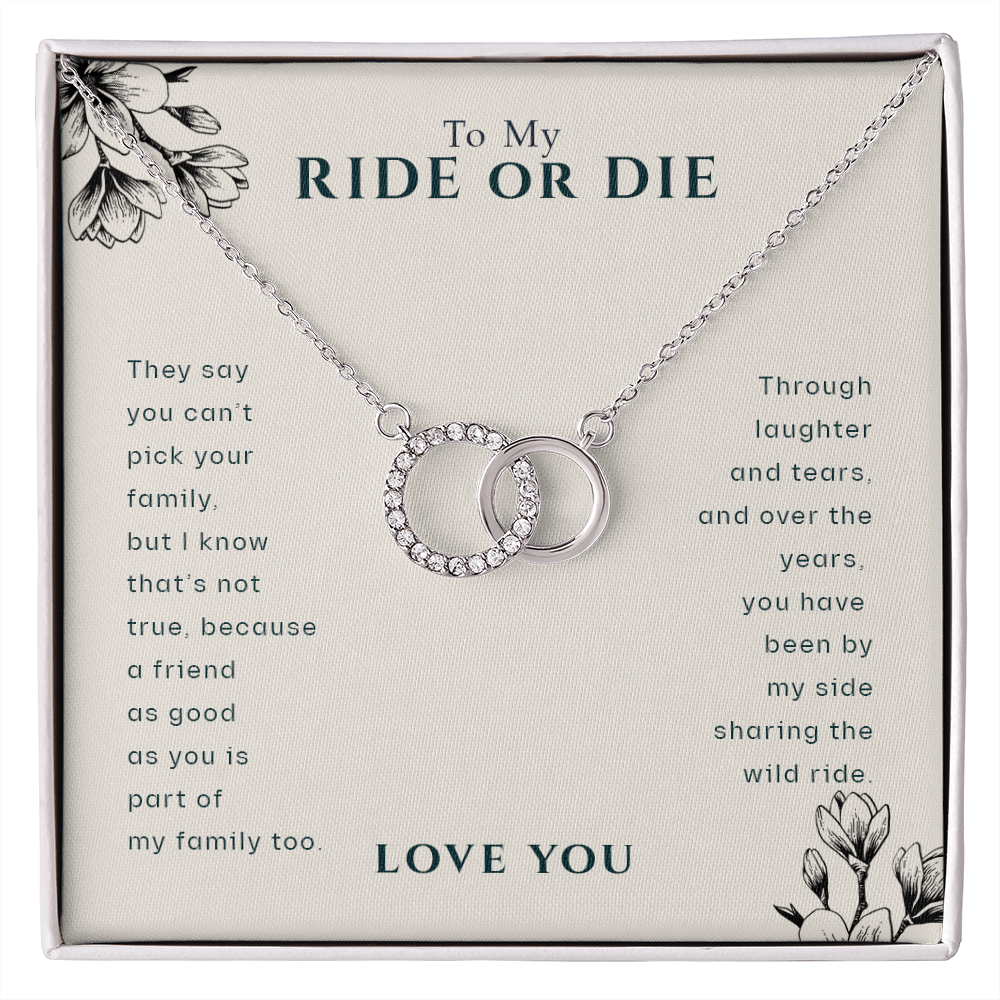 To My Ride Or Die Best Friend Pair Necklace | BFF, Best Friend, Unbiological Sister, Birthday Gifts, Best Friend Gift