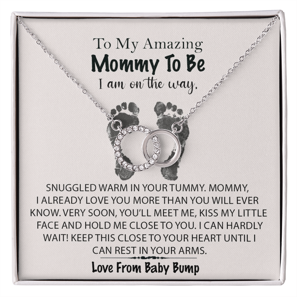 To My Amazing Mama To Be I Am On The Way Pair Necklace Gift | Message From Baby Bump | Gift for First Time Mom | Gift for Mom to Be Necklace