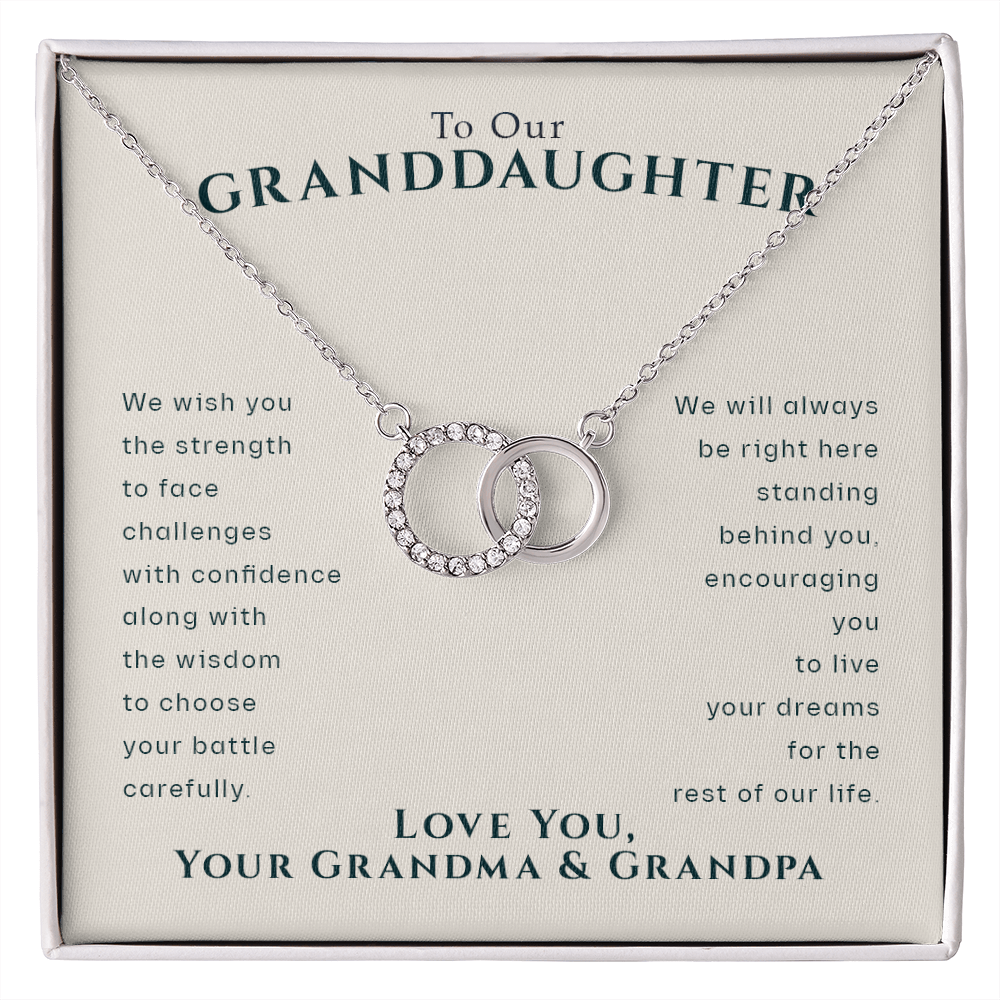 To Our Granddaughter Live Your Dreams Pair Necklace | Gift From Grandma & Grandpa | Granddaughter Birthday, Granddaughter Graduation