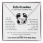 Hello Grandma Love Knot Necklace, Pregnancy Reveal Gift, Gift for Grandmother To Be