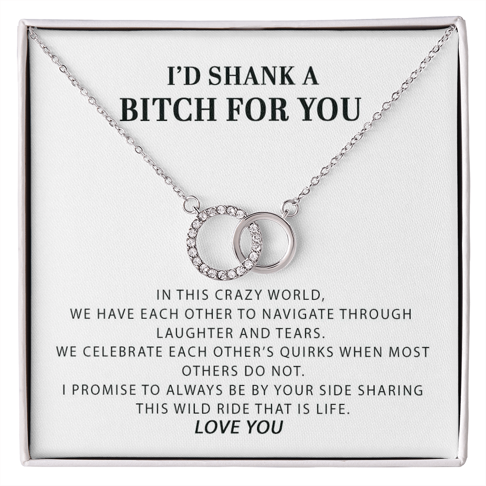 Funny Gift for Best Friend Pair Necklace, Sister Gift, I’d Shank a Bitch For You, Funny Birthday Gift Idea