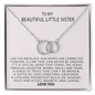 To My Beautiful Little Sister Necklace Gift | Sister Gifts Little Sister | Birthday Gift for Little Sister | Jewelry Gift for Sister Necklace Card