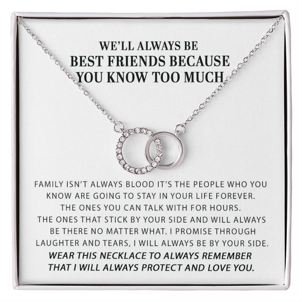 Funny Gift for Best Friend Pair Necklace, You Know Too Much Sister Gift, Funny Birthday Gift Idea