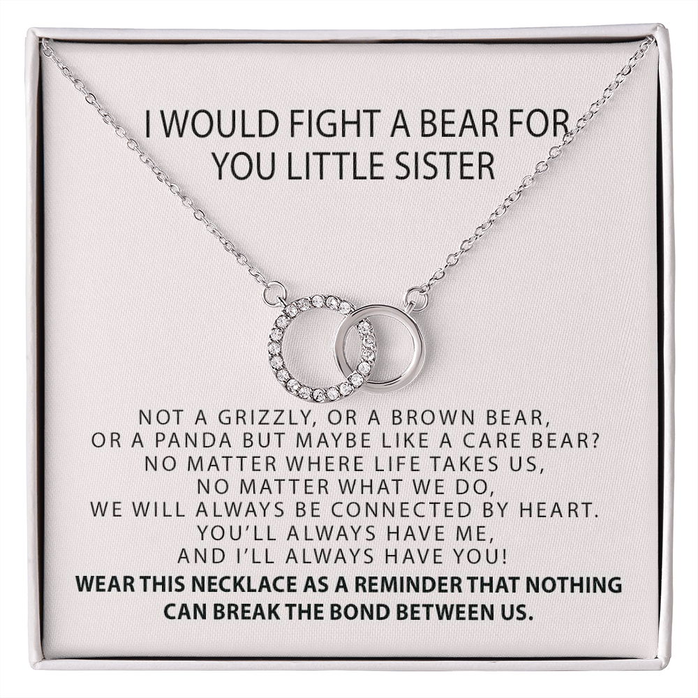 I Would Fight A Bear For You Little Sister Necklace Gift | Sister Gifts Little Sister | Birthday Gift for Little Sister | Jewelry Gift for Sister Necklace Card I Would Fight A Bear For You Little Sister Necklace Gift | Sister Gifts Little Sister | Birthda