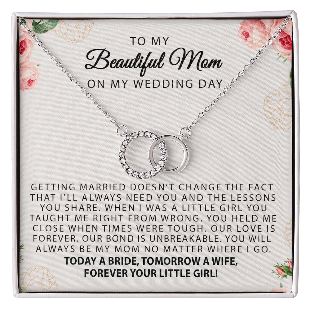 To My Beautiful Mom on My Wedding Day, Bride Mom, Gift for Mother of The Bride, Gift from Bride, Gift From Daughter, Mother Of The Bride Necklace Gift, Wedding Jewelry