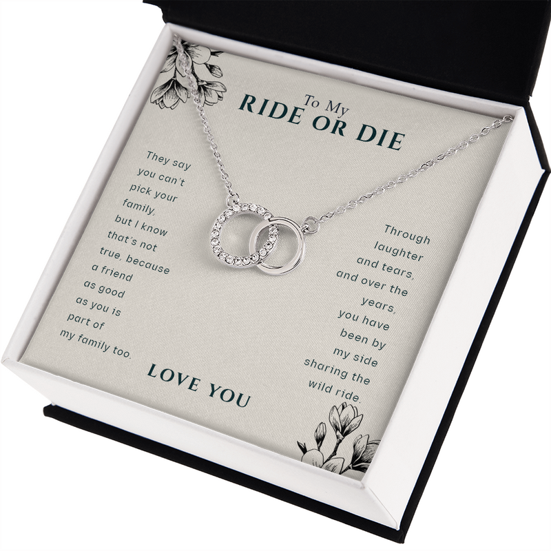 To My Ride Or Die Best Friend Pair Necklace | BFF, Best Friend, Unbiological Sister, Birthday Gifts, Best Friend Gift