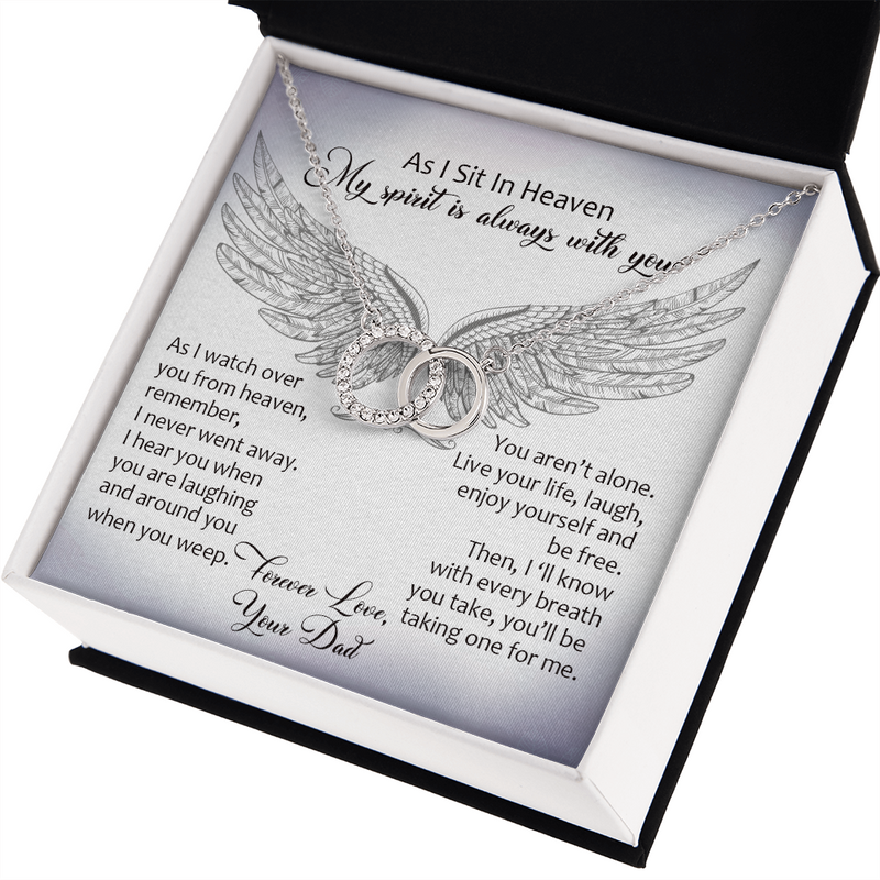 In Loving Memory Of My Dad Angel Necklace | DAD Memorial Necklace, A Piece of My Heart is in Heaven, Loss of Father, In Memory of Dad