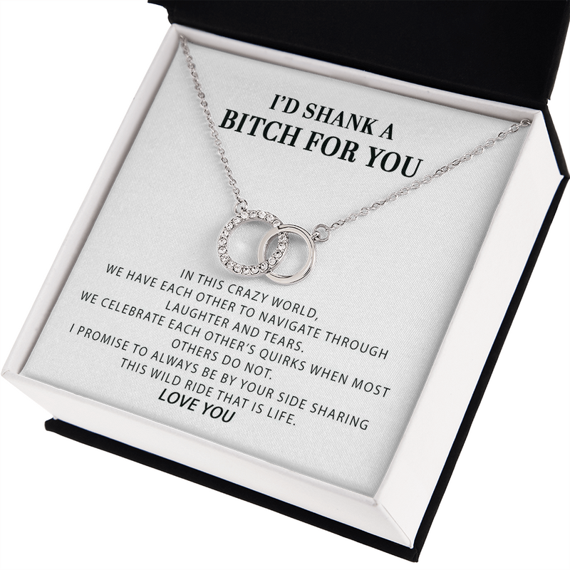 Funny Gift for Best Friend Pair Necklace, Sister Gift, I’d Shank a Bitch For You, Funny Birthday Gift Idea