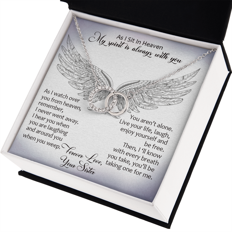 In Loving Memory Of My Sister Pair Necklace | Sister Memorial Necklace, A Piece of My Heart is in Heaven, Loss of Sister, In Memory of Sister