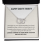Happy Dirty Thirty 30th Birthday Pair Necklace Gift For Her | Meaningful 30th Birthday Necklace | Interlocking Circles | Sterling Silver Jewelry