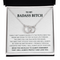 Funny Gift for Best Friend Pair Necklace, Sister Gift, To My Badass Bitch Gift, Funny Birthday Gift Idea