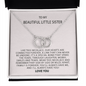 To My Beautiful Little Sister You'll Always Have Me Necklace Gift | Sister Gifts Little Sister | Birthday Gift for Little Sister | Jewelry Gift for Sister Necklace Card