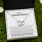 Funny Gift for Best Friend Pair Necklace, Sister Gift, To My Badass Bitch Gift, Funny Birthday Gift Idea