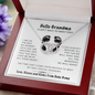 Hello Grandma Love Knot Necklace, Pregnancy Reveal Gift, Gift for Grandmother To Be