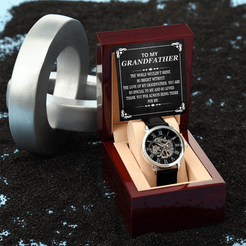 To My Grandfather You Are So Special To Me Men Openwork Watch | Gift from Grandchildren | Appreciation Gift for Grandfather | Birthday Gift for Grandpa