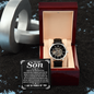 To My Son I Am So Proud Of You Men Openwork Watch | Gift from Mom | Gift from Dad | Appreciation Gift for Son | Birthday Gift, Graduation