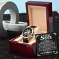 To My Son I Am So Proud Of You Men Openwork Watch | Gift from Mom | Gift from Dad | Appreciation Gift for Son | Birthday Gift, Graduation