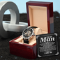 To My Man You Are The One I Want To Be With Men Openwork Promise Watch | Anniversary Gift for Him | Boyfriend Gift Ideas | Watch Gift for Boyfriend