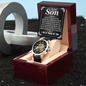 To My Son I Am So Proud Of You Men Openwork Watch | Gift from Mom | Gift from Dad | Appreciation Gift for Son | Birthday Gift, Graduation