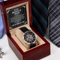 To My Bonus Son I Am So Proud Of You Men Openwork Watch | Gift from Mom | Gift from Dad | Appreciation Gift for Son | Birthday Gift, Graduation