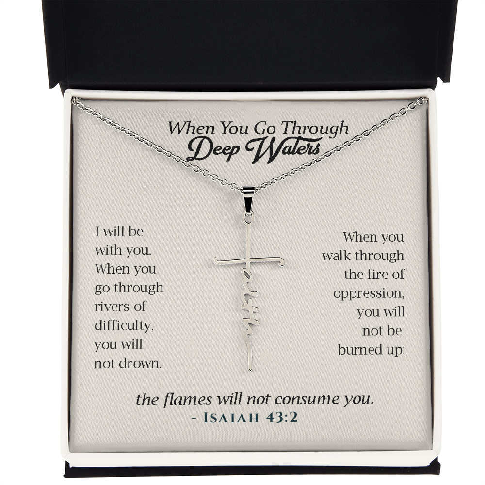 Faith Scripture Necklace for Women, Christian Gifts, Christian Jewelry for Women, Sterling Silver Bible Verse Necklace, Religious Faith Baptism