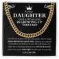 To Our Daughter Trendy Cuban Chain Link Necklace | Gift For Daughter From Mom & Dad, Daughter Birthday, Daughter Graduation