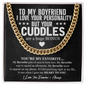 To My Boyfriend I Love Your Personality Chain Necklace, Romantic Gift for Boyfriend, Cute Anniversary Gift for Boyfriend, Boyfriend Birthday