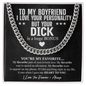 To My Boyfriend Funny Chain Necklace, Sarcastic Gift for Boyfriend, Funny Anniversary Gift for Boyfriend, Boyfriend Birthday