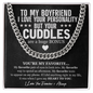 To My Boyfriend I Love Your Personality Chain Necklace, Romantic Gift for Boyfriend, Cute Anniversary Gift for Boyfriend, Boyfriend Birthday