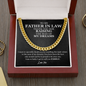 To My Father In Law Cuban Chain Link Gift | Father of the Bride Groom Gift | Gift For Husband's Dad | Thank You For Raising The Man Of My Dreams
