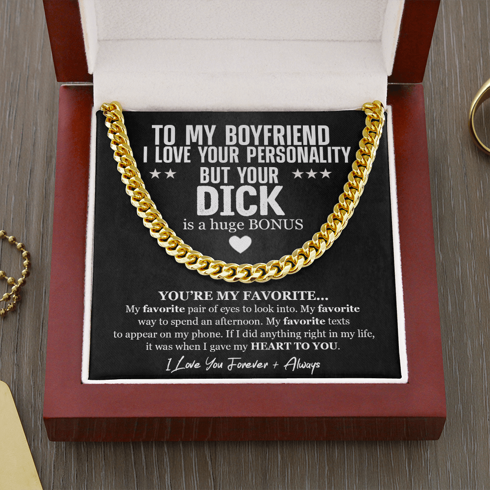 To My Boyfriend Funny Chain Necklace, Sarcastic Gift for Boyfriend, Funny Anniversary Gift for Boyfriend, Boyfriend Birthday