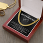 To My Boyfriend Pinky Swear Cuban Chain Link Necklace | Romantic Gift for Boyfriend, Appreciation Gift for Boyfriend, Gift for Boyfriend