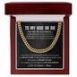 To My Ride Or Die Chain Necklace, Sentimental Gift for Boyfriend, Anniversary Gift for Husband, Boyfriend Birthday