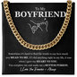 To My Boyfriend Pinky Swear Cuban Chain Link Necklace | Romantic Gift for Boyfriend, Appreciation Gift for Boyfriend, Gift for Boyfriend