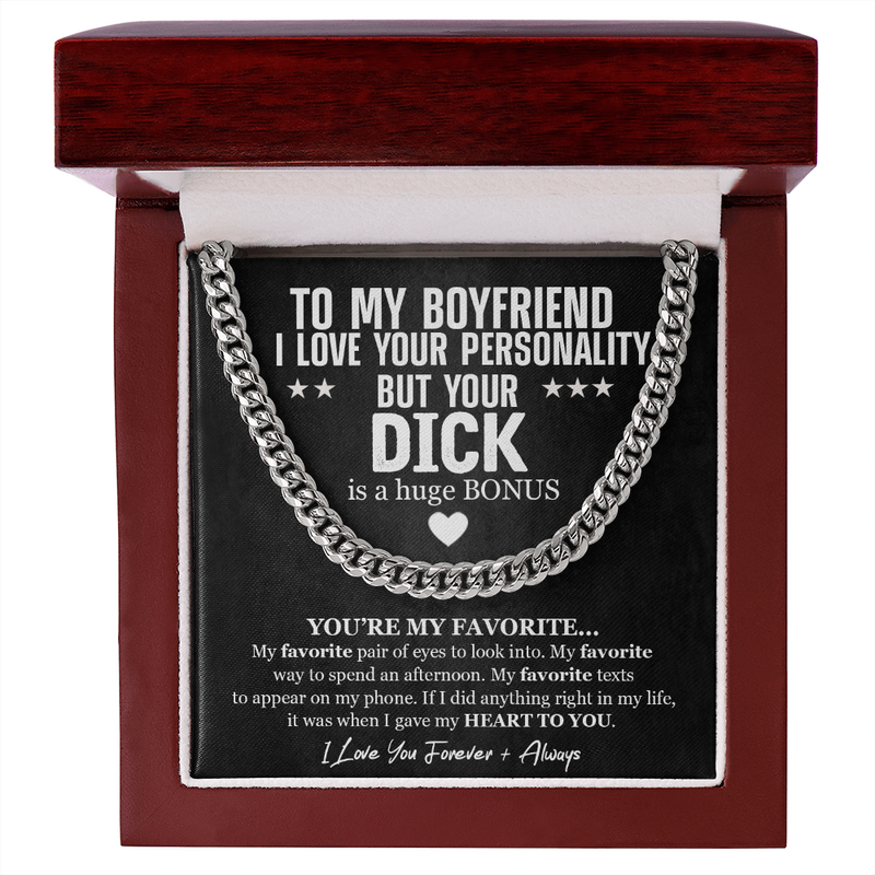 To My Boyfriend Funny Chain Necklace, Sarcastic Gift for Boyfriend, Funny Anniversary Gift for Boyfriend, Boyfriend Birthday