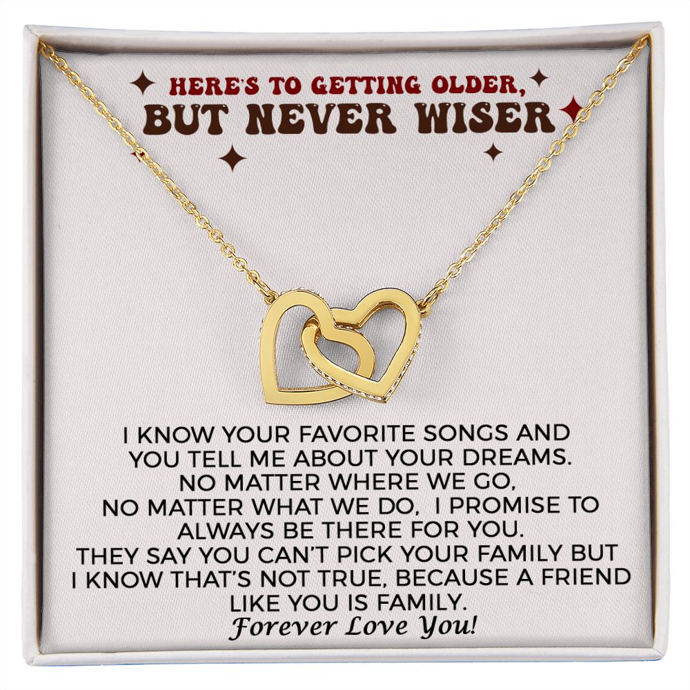 Older, Never Wiser Birthday Necklace, Anti Hero Birthday Necklace, Sarcastic Funny Birthday Gift