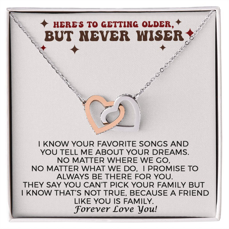 Older, Never Wiser Birthday Necklace, Anti Hero Birthday Necklace, Sarcastic Funny Birthday Gift
