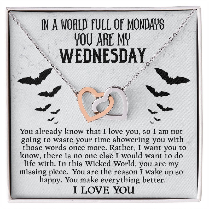 You Are My Wednesday Heart Necklace, Valentine's Day Gift For Girlfriend, Valentine's Gift For Wife, Gift For Soulmate