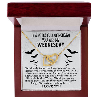 You Are My Wednesday Heart Necklace, Valentine's Day Gift For Girlfriend, Valentine's Gift For Wife, Gift For Soulmate