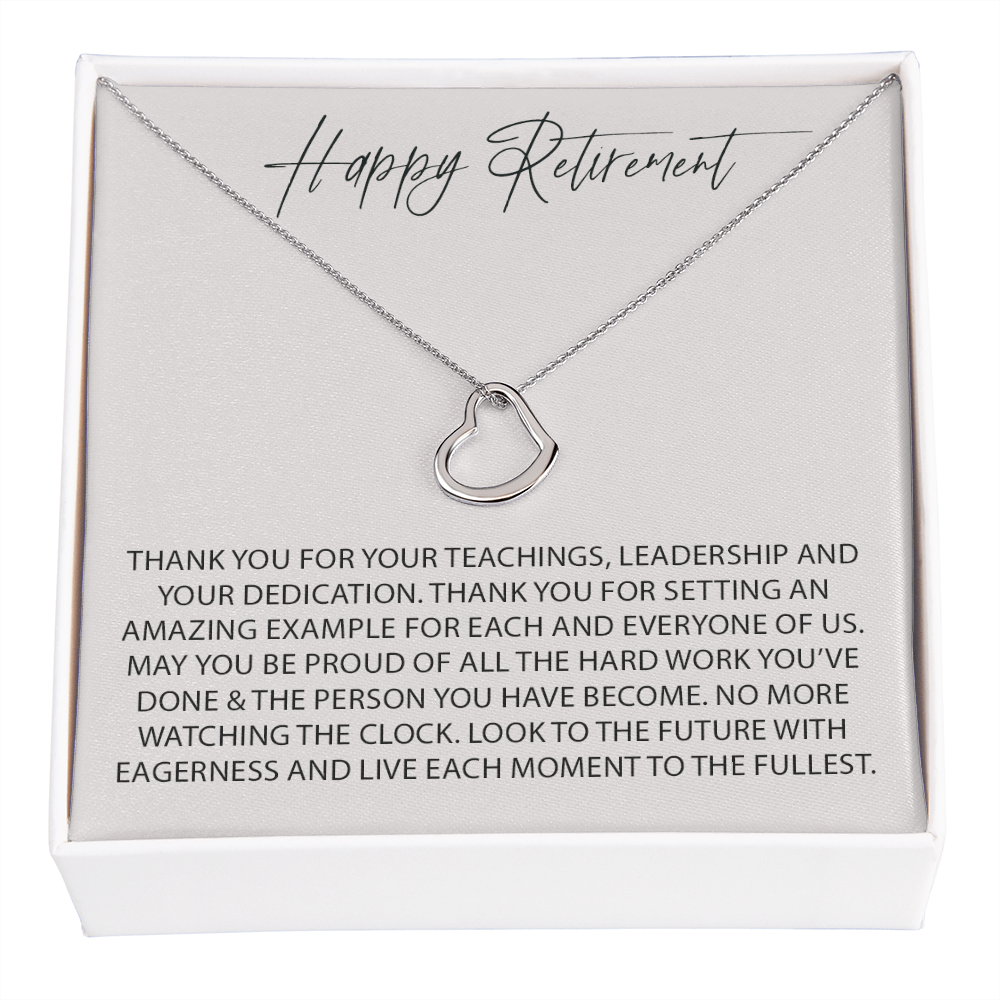 No More Watching The Clock New Heart Necklace | Retirement Necklace for Women |  Colleagues | Leave Job | Jewelry from Coworkers