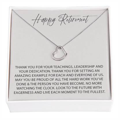 No More Watching The Clock New Heart Necklace | Retirement Necklace for Women |  Colleagues | Leave Job | Jewelry from Coworkers