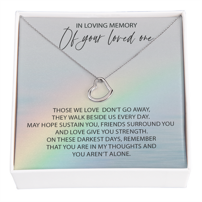 In Loving Memory New Heart Pendant Remembrance Necklace | Sympathy Loss Of A Loved One | Bereavement Gift | Memorial Of A Loved One