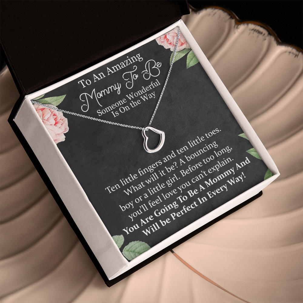 You'll Be A Perfect Mommy New Heart Necklace | Gift for Best Friend | New Mom Gift | Gift for Best Friend | Pregnancy Gift from Husband