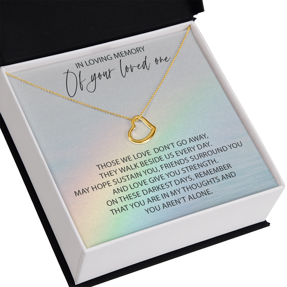In Loving Memory New Heart Pendant Remembrance Necklace | Sympathy Loss Of A Loved One | Bereavement Gift | Memorial Of A Loved One